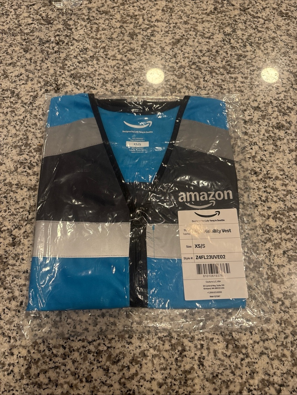 Amazon Blue and Gray Reflective Safety Vest - Men's XS/S